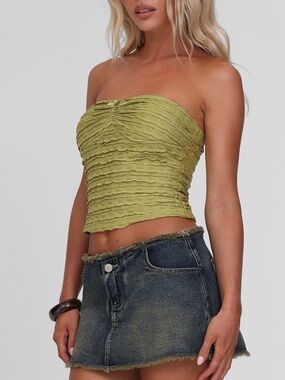 NWT Tiger Mist Rosalyn Top | Size S Textured Strapless Tube Top